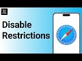 How to turn off Safari restrictions on iPhone ?