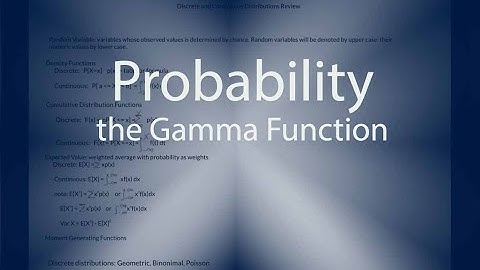 Probabilty SpecialTopic: the Gamma Function