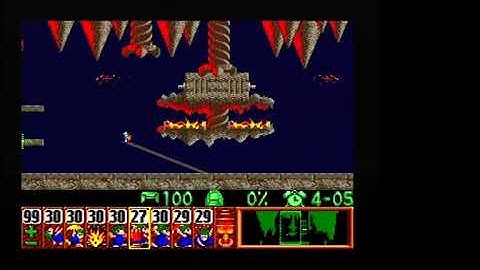 Lemmings SNES Fun 28 If only they could fly 10230 points (100% saved & 10 skills used)