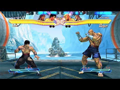 Law & Hwoarang vs Sagat & Abel (Hardest AI) - Street Fighter X Tekken