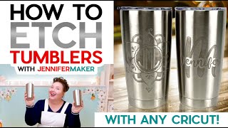 How to Etch Metal at Home: DIY Stainless Steel Tumbler with a Cricut Stencil!