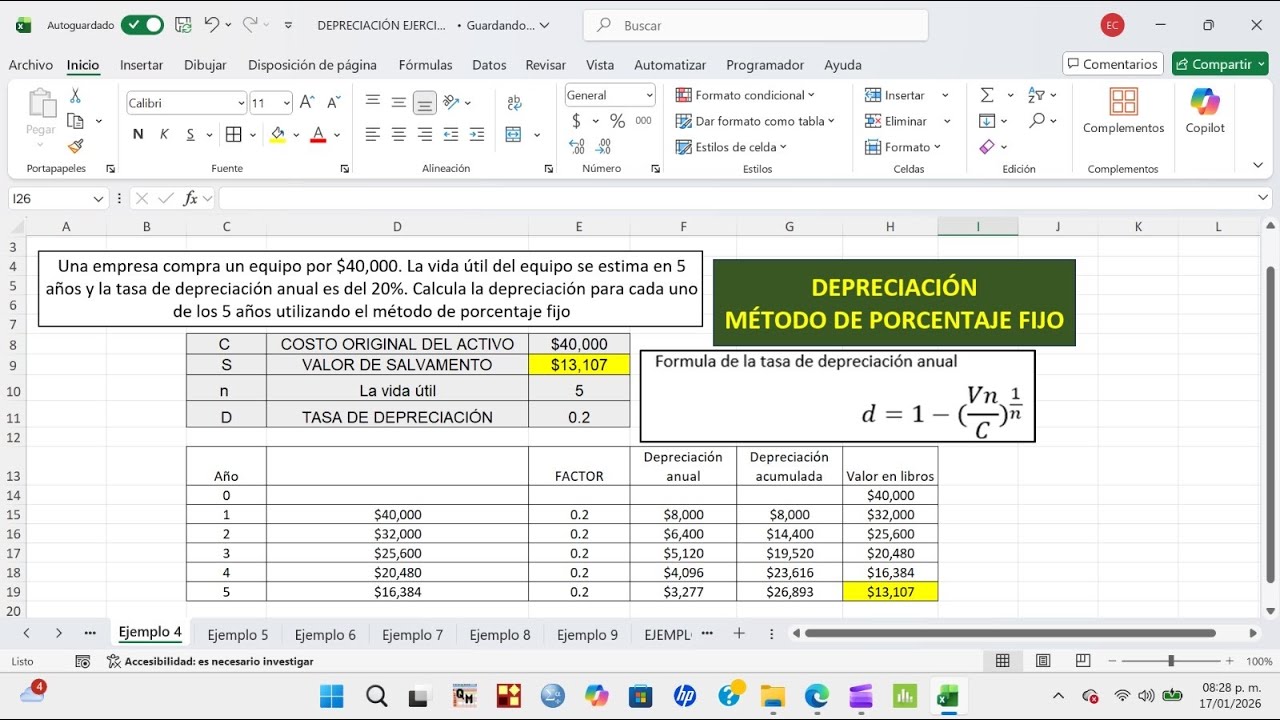 METODO DE DEPRECIACION PORCENTAJE FIJO