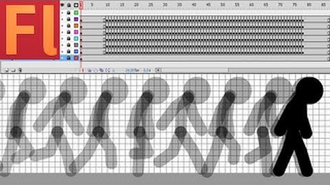 Stick Figure Run Animation Tutorial (Line tool, Flash CS5)