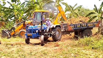 Jcb 3dx Backhoe Machine Loading Mud In Old PowerTrack Plus 434 DS Tractor | Jcb Machine | Jcp Video