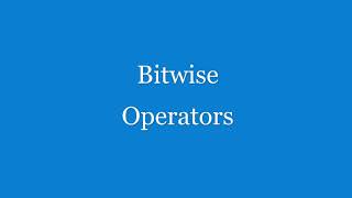 Java Basic 10 - Bitwise Operators