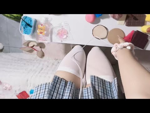 助眠ASMR 我是一个纯洁的女孩 喜欢白色的丝袜 