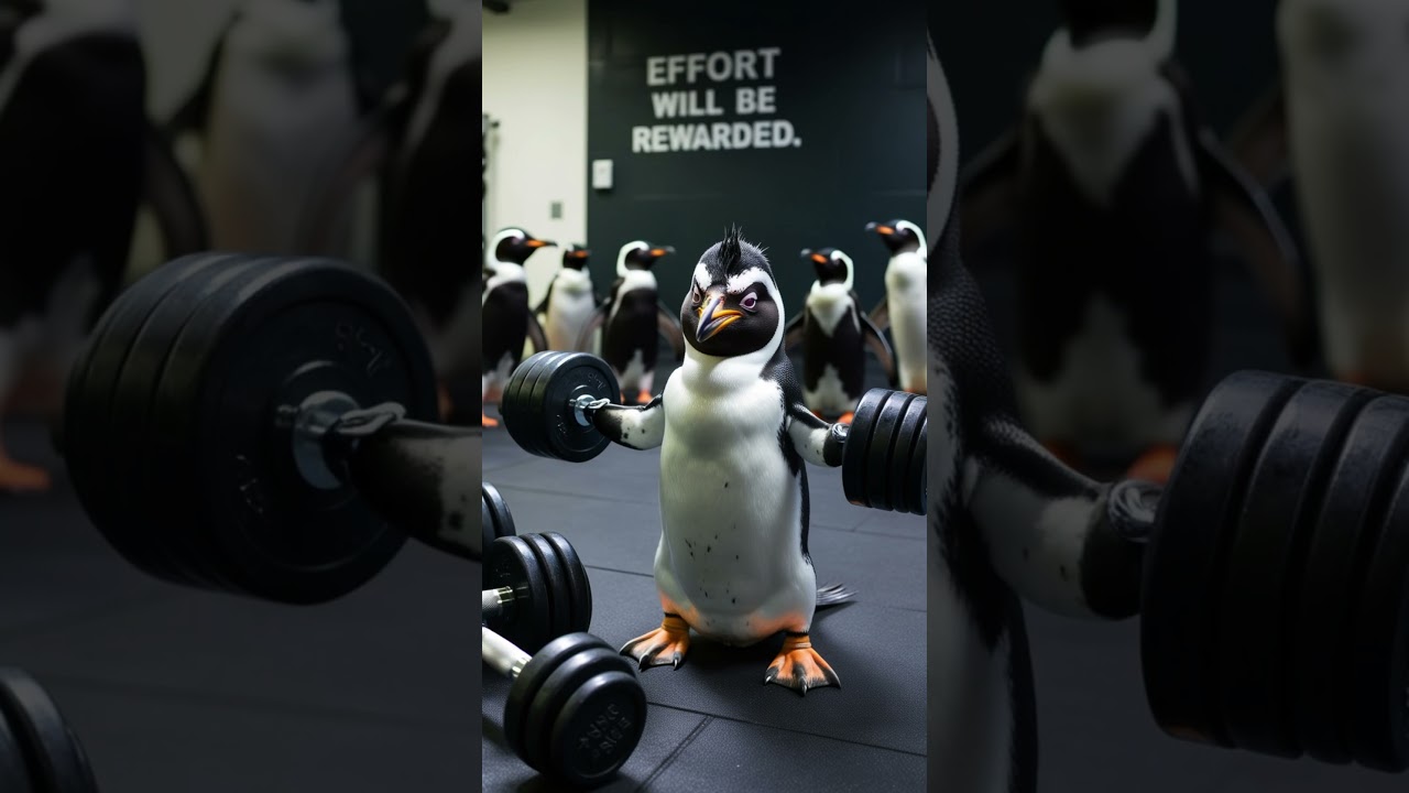 From Couch Potato to Runway: The Penguin's Transformation Journey.