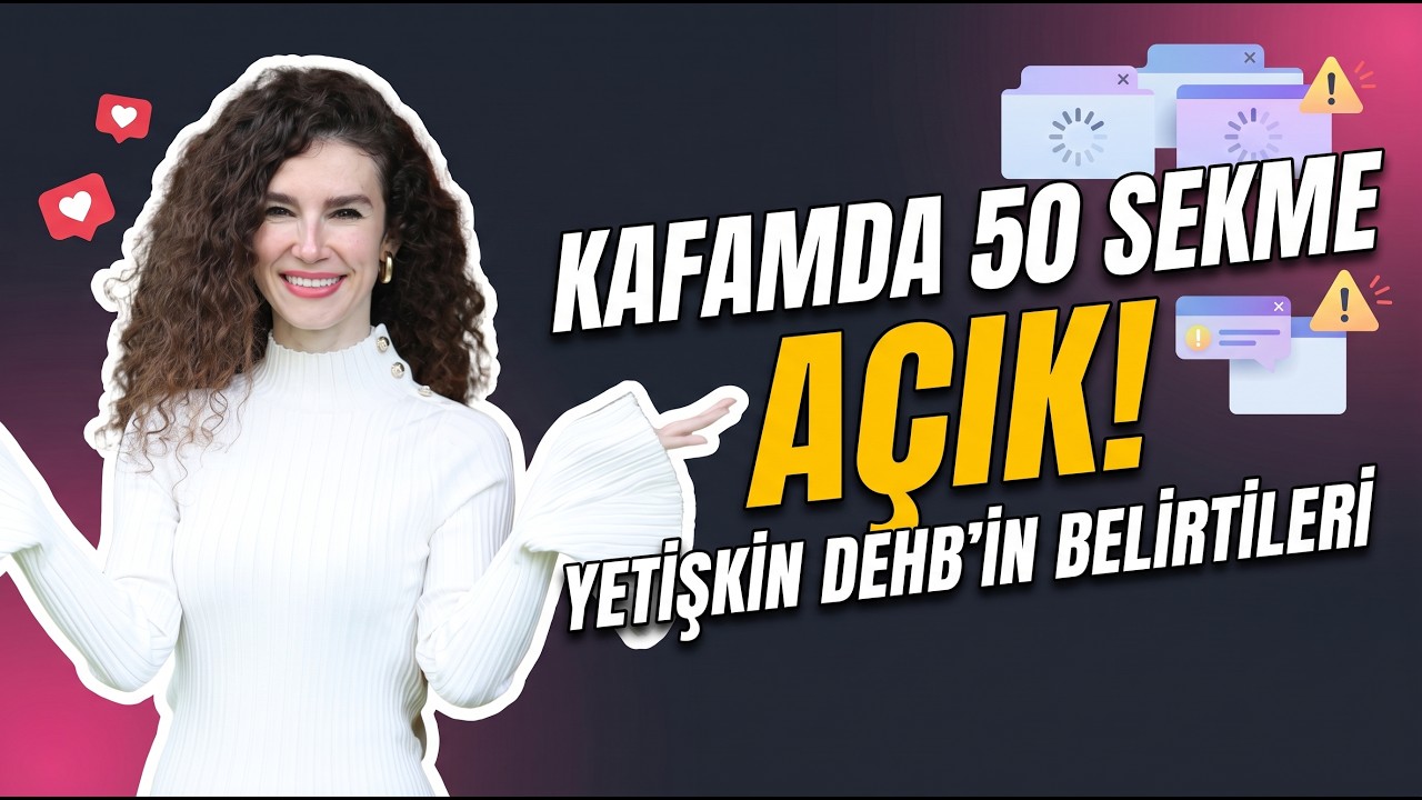 Yıllardır kendinizi disiplinsiz, ertelemeci ya da tembel mi sanıyorsunuz? Belki de sorun iradenizde değil, beyninizin çalışma biçimindedir.

Bu videoda, yetişkinlikte genellikle gözden kaçan ve "karakter özelliği" sanılan Yetişkin DEHB (Dikkat Eksikliği ve Hiperaktivite Bozukluğu) belirtilerini, nörobilimsel ve psikolojik boyutlarıyla ele alıyoruz. Zihnin içindeki o hiç susmayan arka plan gürültüsünü, bitmek bilmeyen sekme hissini ve bununla nasıl baş edebileceğimizi konuşuyoruz.

Siz de benzer durumlar yaşıyor musunuz? Yorumlarda deneyimlerinizi paylaşmayı unutmayın!