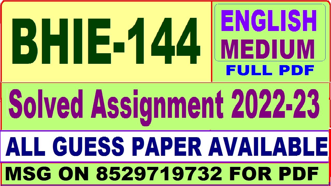 bhie 144 assignment in english