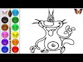 Как нарисовать ОГГИ / мультик раскраска КОТ ОГГИ для детей / Раскраски малышам