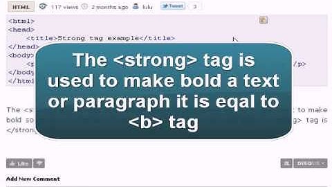 HTML Tutorial : strong tag
