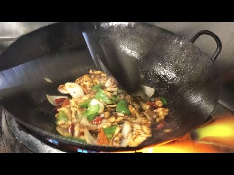 【鶏肉と野菜の炒め】Stir-fried chicken and vegetables. 広東鍋プレゼント大抽選会!!&当選者発表!!