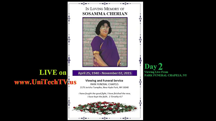 IN LOVING MEMORY OF SOSAMMA CHERIAN(4/25/194...  -...