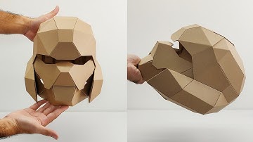 Cara Membuat Helm robot dengan wajah mirip tengkorak Dari Kardus. Panduan kerajinan kardus pola 2633