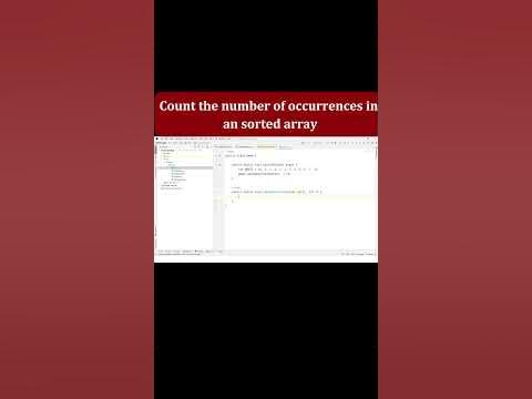 Count the number of occurence in an array Java interview questions ...