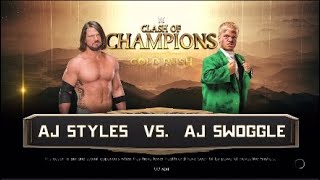 AJ STYLES VS AJ SWOGGLE (WWE 2K22) 