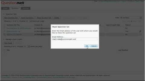 Shared Question Sets in Questionmark Live