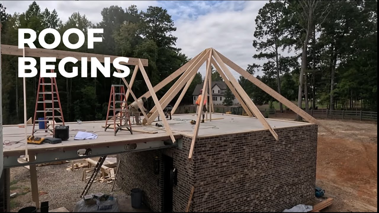 ICF Castle Roof Part 1 – Stick Framing Begins with Rafters - YouTube