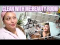 CLEAN WITH ME: BEAUTY ROOM