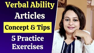 Articles in Verbal Ability  Concept, Tips & Practice Exercises for Placement Tests, Jobs & Exams