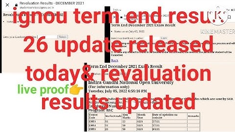 ignou term end result 26 update released today & Revaluation results updated today|| #ignou