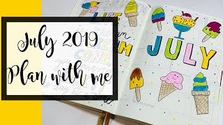 Plan With Me // July 2019 Bullet Journal Setup // Ice Cream Theme @alexandraplans18