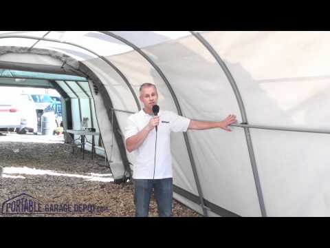 how to clean snow off shelterlogic portable tarp garage 