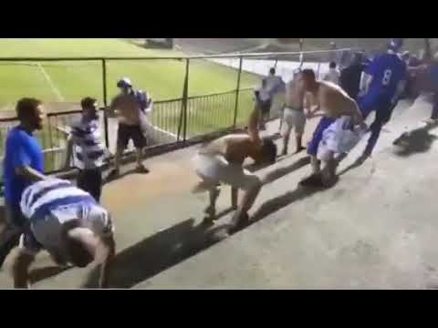 Torcida do Taubaté comemora vitória fazendo 'parkour' 