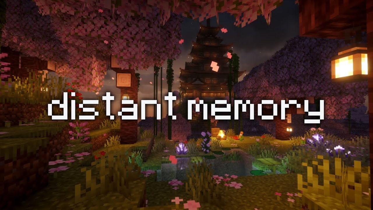 Sakura Temple with Golden Lanterns - 8 Hours of Relaxing Minecraft Music