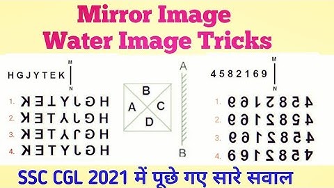 Mirror Image and water image reasoning tricks | Latest SSC CGL 2021 All Asked Questions
