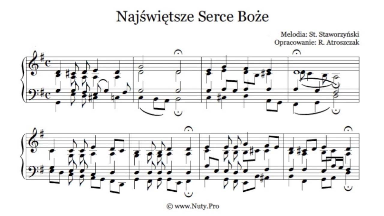 Najswietsze Serce Boze Nuty Tekst Pdf Organy Pianino