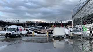 Possible tornado causes major damage to FedEx facility in Portage, Michigan