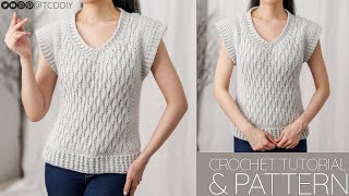 How to Crochet: Almond Stitch Vest | Pattern & Tutorial DIY
