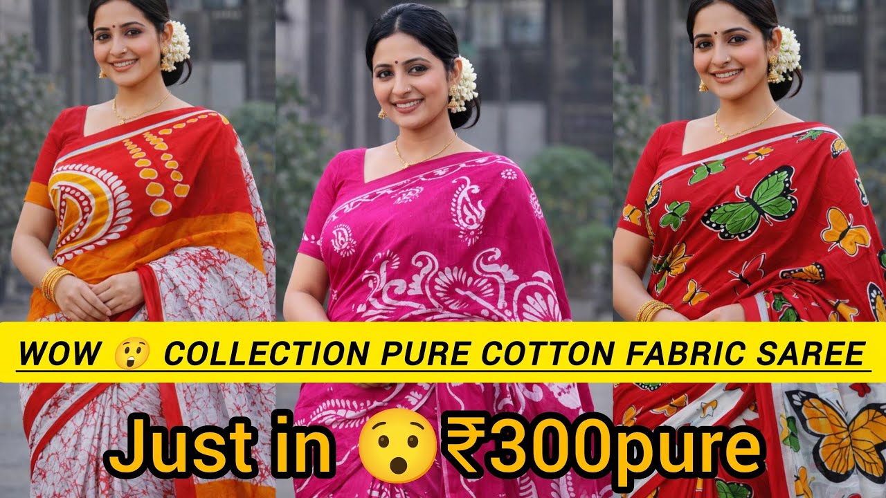 Sale200 starting 😲 ✅ premium pure cotton fabric saree/#saree#cottonsaree/#fashion #newcollection2026