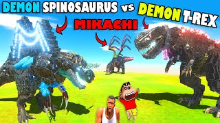 DEMON SPINOSAURUS vs DEMON T-REX, MIKACHI and CHOP UNDEFEATED DRAGON SHINCHAN in ARBS Dinosaur Game