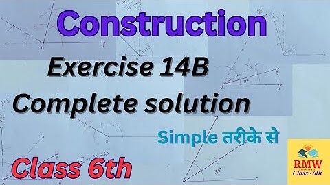 Construction | class 6 | Exercise 14B | R S Aggarwal math book Complete solution