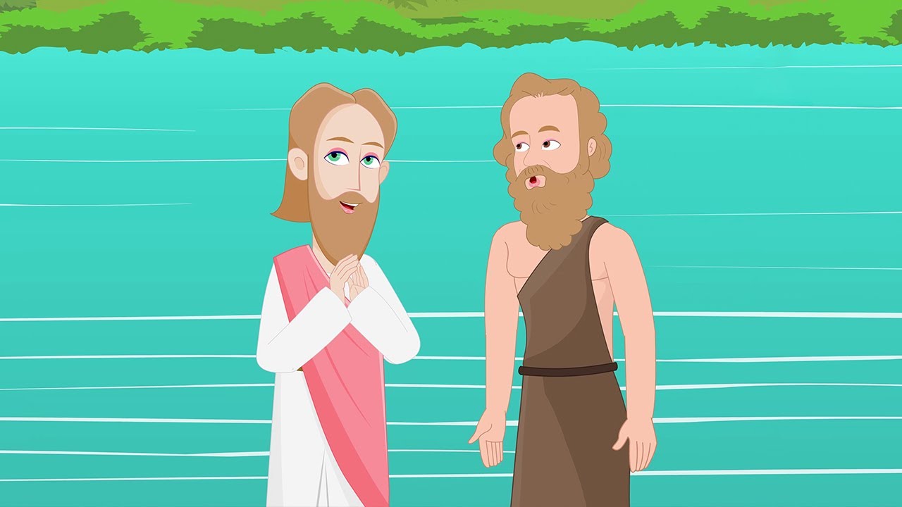 The Baptism of Jesus  Animated Bible Stories  Jesus Baptized by John in Jordan River  4K