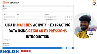 UiPath | UiPath Matches Activity | Extracting Data Using Regular Expressions Introduction | English