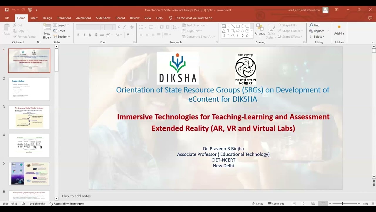 NCERT SRG2025 Immersive Technologies for Teaching Learning and Assessment XR AR, VR and Virtual Labs