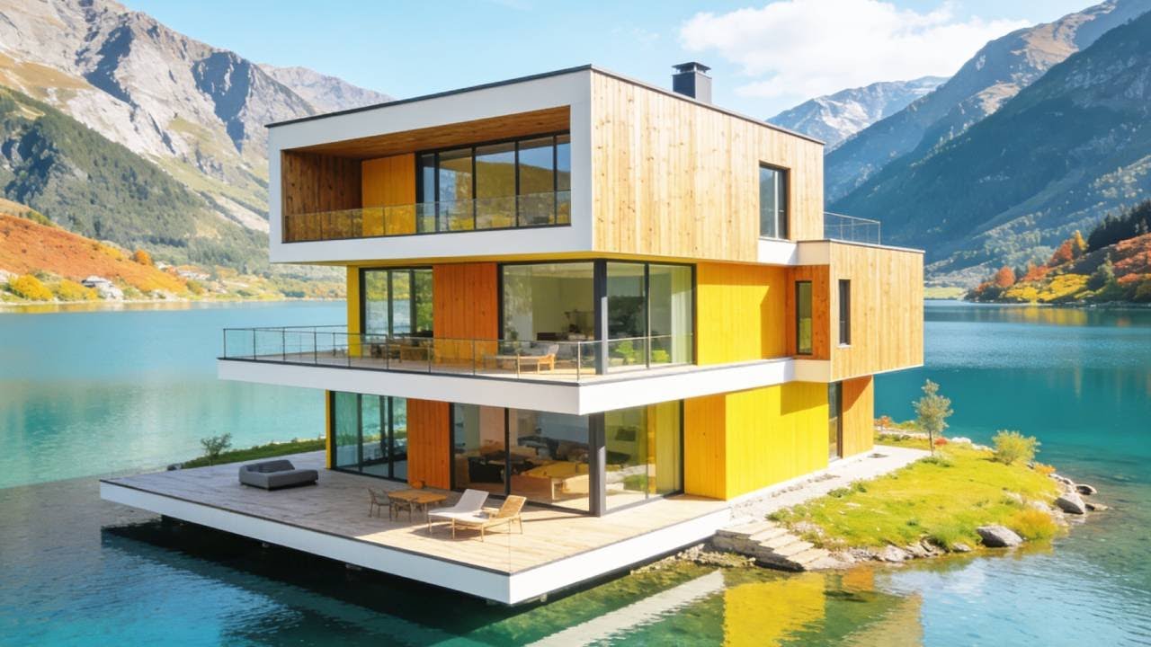 A genius man built a luxurious villa in the middle of a lake using only 2,000 cheapest wooden planks