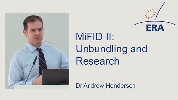 MiFID II: Unbundling and Research