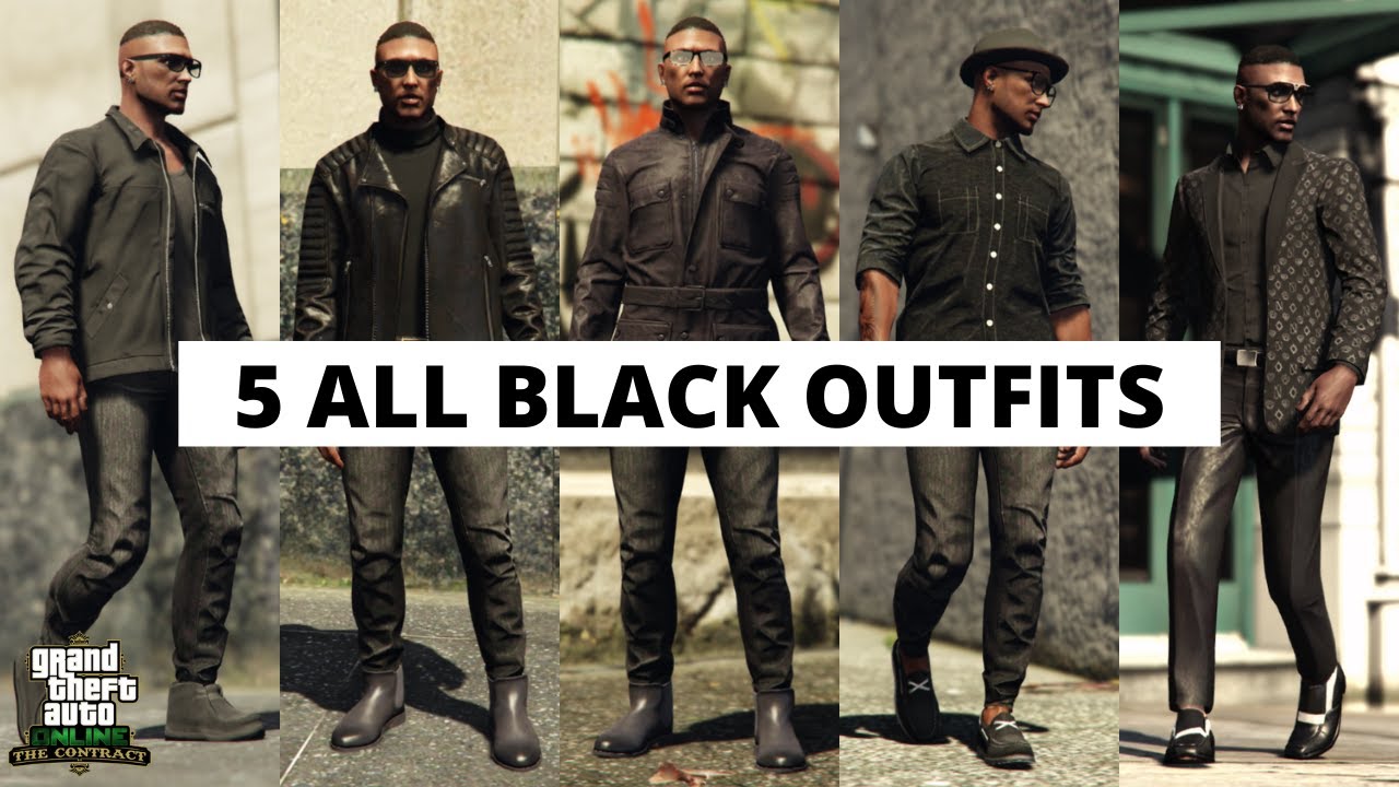 GTA Online - 5 All Black Outfits Ideas - YouTube