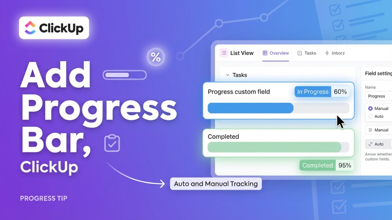 Click Progress Bar How to Add a Progress Bar in ClickUp (Auto & Manual Tracking) - YouTube