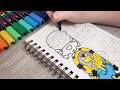 Drawing minions in 3 different effects with posca markers