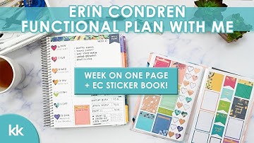 Erin Condren Plan with Me Functional Weekly Spread on a Monthly Planner Notes Page Using EC Sticker