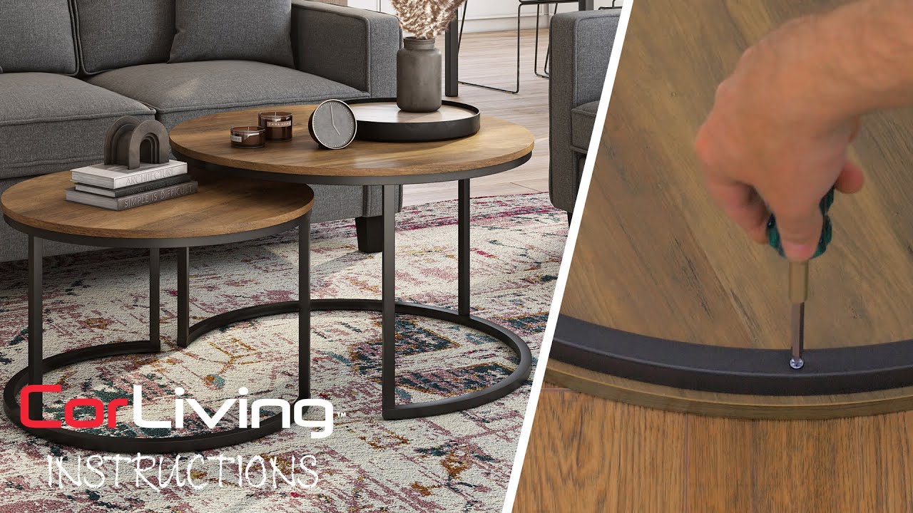 How to Assemble Nesting Coffee Table | CorLiving - YouTube
