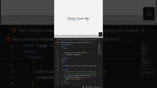 Hover Text Underline Animation. HTML &amp; CSS. #CSSAnimation #HoverEffect #css