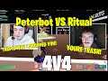 Peterbot vs Ritual 4V4 Zonewars Fortnite Wager!