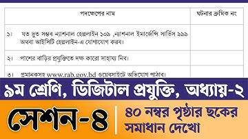 নবম শ্রেণির ডিজিটাল প্রযুক্তি ২য় অধ্যায় সেশন ৪ | Class 9 Digital Projukti Chapter 2 Page 40