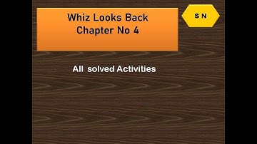 Whiz Looks Back Class III All Solved Activities
